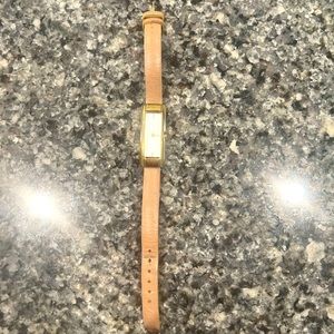 SKAGEN Steel Watch, Beige Leather with shimmery gold face